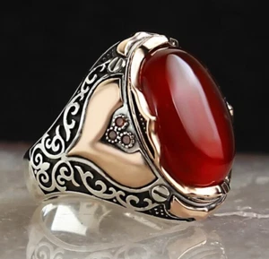 Natural Precious Stone 925 Sterling Silver Men's Jewelry Ring Handmade Jewelry. - Picture 1 of 3