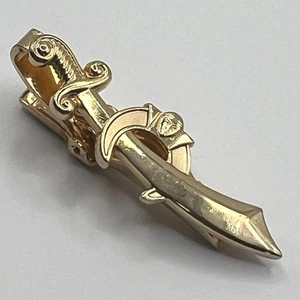 Vintage Anson Shriners Tie Bar Gold Tone Sphinx Scimitar Sword - Picture 1 of 10