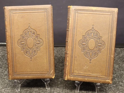 1867 Poetical Works of Alfred Lord Tennyson Antique Gilt 2 Vol Ticknor & Field - Imagem 1 de 4