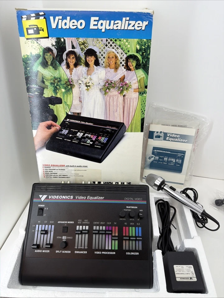 Equalizador de vídeo VIDEONICS VE-1 impecável fonte de alimentação NTSC e caixa incluída + microfone - Imagem 1 de 4