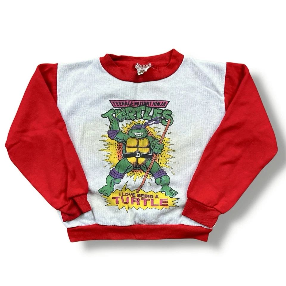 Vintage Teenage Mutant Ninja Turtles Sweatshirt Crewneck Kids Small TMNT 1990 - Image 1 of 4