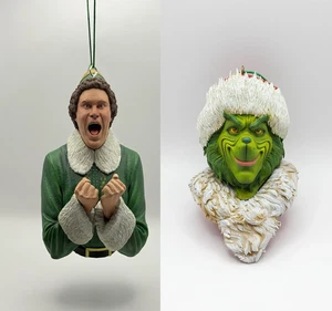 Grinch And Elf Ornament Combo Pack. 3D printed And Hand painted  - Picture 1 of 7