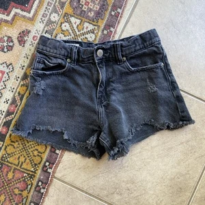 Zara Denim Jean Shorts Girls Size 10 Distressed Cutoff Summer Beach Trendy Black - Picture 1 of 3