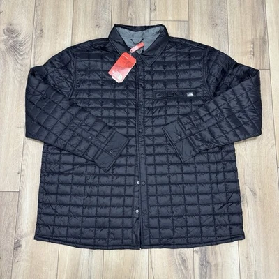 NUEVA Chaqueta Camisa The North Face Para Hombres 3XL Negra ThermoBall Eco Acolchada Frente a Presión Foto 1 de 4