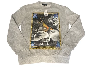 21MEN Sweatshirt Small Gray Crewneck Graphic Print NWT - Picture 1 of 4