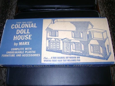 Marx 4045S 金属两层殖民娃娃屋未开封盒 — 第 1/4 张图片