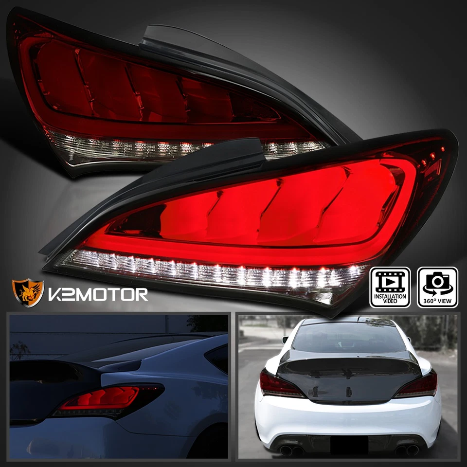 Red/Smoke Fits 2010-2016 Hyundai Genesis Coupe 2Dr LED Tail Lights Sequential Foto 1 de 4