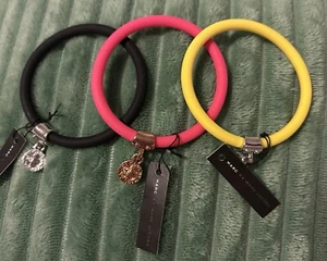 Bundle Of 3 Marc Jacobs Silicone Rubber Bracelets NWT Pink Black Yellow New - Picture 1 of 1