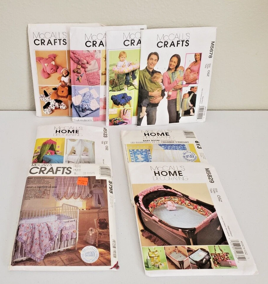 McCalls Crafts & Home Decor Patterns Lot Of 8 Baby Toddler Kids Factory Folded - Image 1 of 1