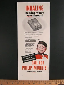 1942 Vintage Print Ad Philip Morris Cigarettes Smoking Tobacco Bell Boy Wall Art - Picture 1 of 2