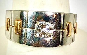 NEW PLATINUM & 18K GOLD .40 CARAT DIAMOND MENS WEDDING BANDS RINGS 10MM 15.1 GR - Picture 1 of 5