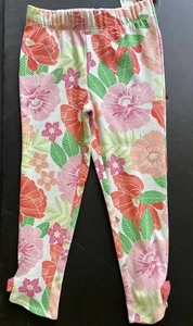 NWT Girls 4T Gymboree “FAIRY BLOSSOM” Cotton/Spandex Orange/Pink Bow LEGGINGS - Picture 1 of 3