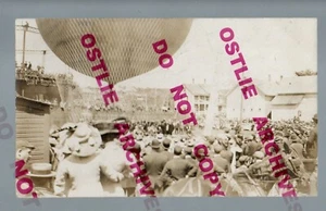 Rutland VERMONT RPPC 1909 BALLOON ASCENSION Launch CROWD Airship GAS WORKS - Picture 1 of 2