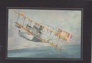 Arte de aviación Navy Curtiss, NC4 litografía ver inscripción panel trasero (sl - Imagen 1 de 3