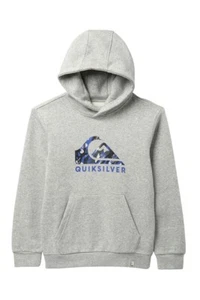 Quiksilver Boy's M/12 Swell Vision Long Sleeve Hoodie Pullover Sweatshirt Gray - Picture 1 of 1