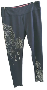 Justice Active Legging Pant Bottoms Girl's Children's Size 18 Blue Gold Athletic - Picture 1 of 10