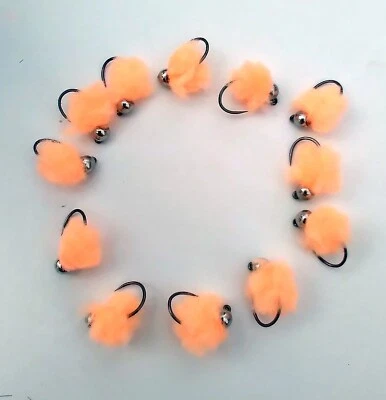 Tungsten 4.0 WIDE GAP #12  Eggstasy egg Barbless Jig - Sockeye/peach fly - Image 1 of 4