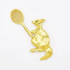 Sterling Silver Carey Boone Nelson Kangaroo Tennis Racket Pin/Pendant