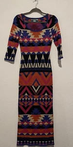 Anthropologie Flying Tomato Sweater Dress Southwestern 3/4 Sleeve Size Small - Picture 1 of 12