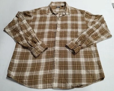 Arrow Men's Flannel  XL button Down Shirt Tan - Image 1 of 4