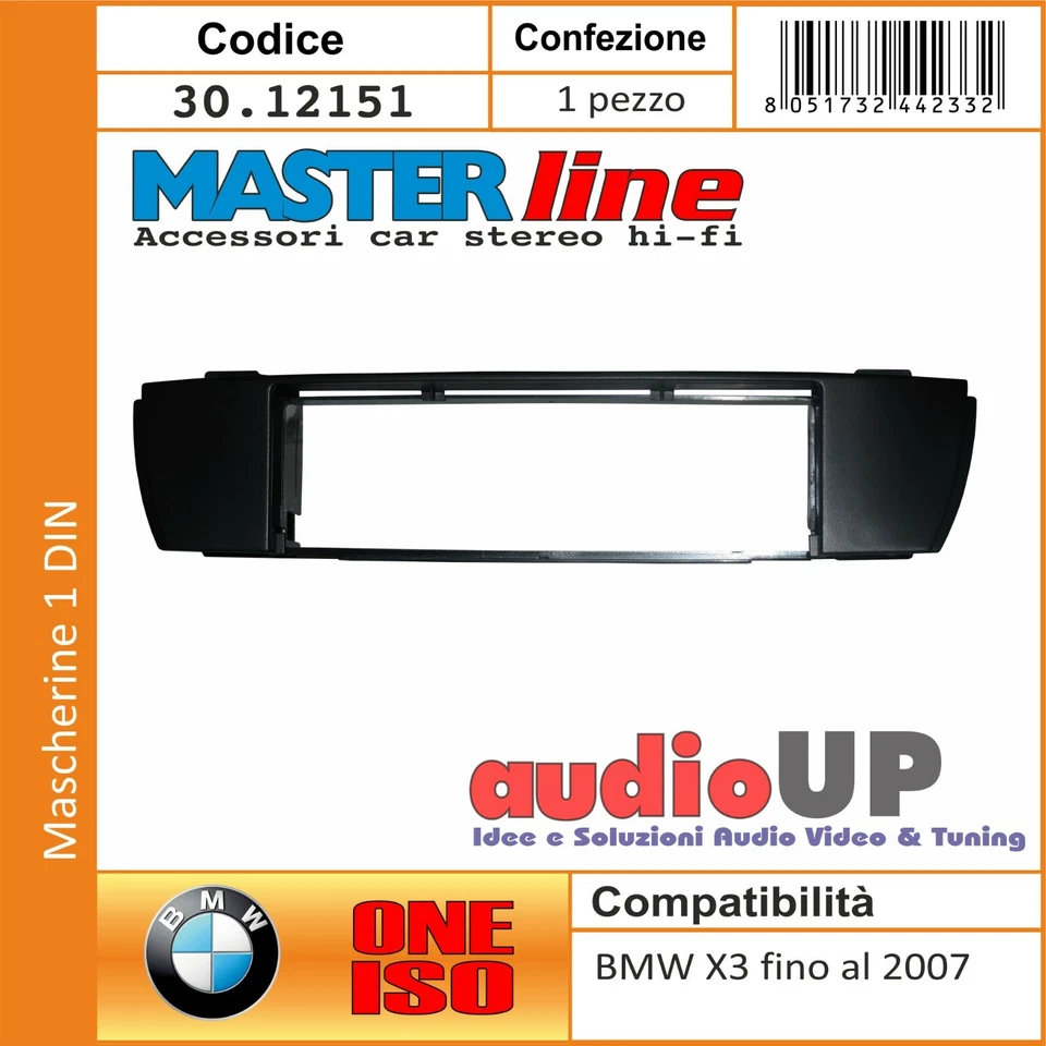 MASCHERINA RADIO 1 DIN BMW X3 E83 DAL 2003 AL 2007 ADATTATORE AUTO UN DIN - Immagine 1 di 2