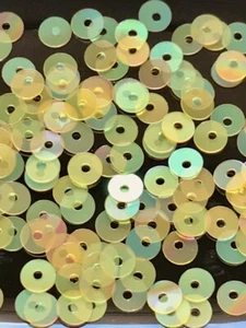 Sequins 4mm Sunny Yellow AB Iridescent Tiny Round Flat Choose Pack Size DIY - Picture 1 of 1