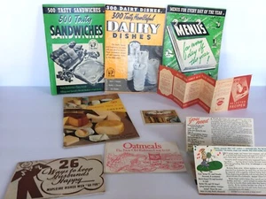 Cheese American Dairy Dishes Menus Sandwiches Culinary Arts Institute Vtg Lot - Imagen 1 de 11