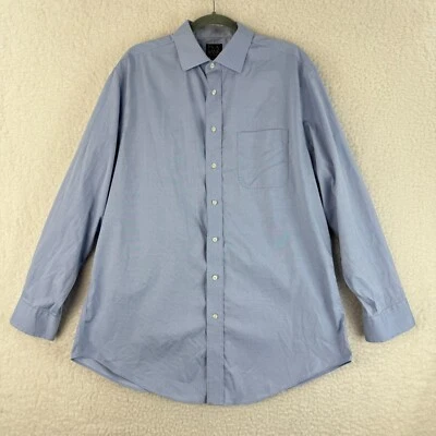 Jos. A. Camisa de vestir Bank abotonada para hombre talla XL azul calce a medida manga larga Foto 1 de 4