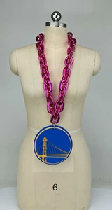 New NBA Golden State Warriors Gameday Tailgate Hot Pink Fan Chain Fanchain - Picture 1 of 3