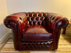 Chesterfield Lounge Chair Leather - Picture 1 of 3
