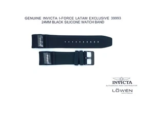 Authentic Invicta I-Force 39993 Silicone 24MM Black Watch Band - Picture 1 of 2