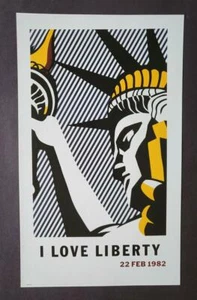 Roy Lichtenstein "I Love Liberty" Poster Print Mounted offset Lithograph 2019 - Picture 1 of 2
