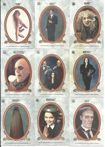 ADDAMS FAMILY CARDS- COMPLETE STICKER SET OF 11  - ANJELICA HUSTON - RAUL JULIA - Picture 1 of 2