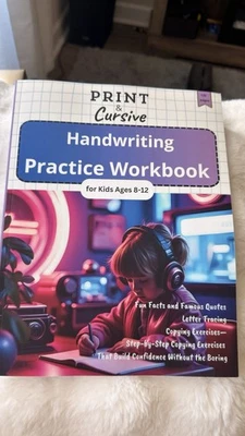 Cursive Workbook Writing Handwriting Practice Tracing Letters Ages 8 to 12 - Image 1 of 2