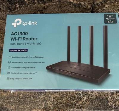 TP-Link Archer AC1900 WiFi Router Dual Band MU-MIMO 4 Antenna NEW Factory Sealed - Image 1 of 4