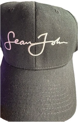 Gorra de béisbol Sean John ajuste elástico negra blanca con logotipo FLEXFIT para hombre Foto 1 de 4