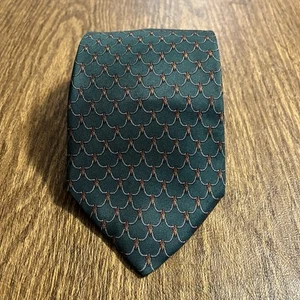 Brook Brothers Maker Necktie Mens Geometric 100% Silk Made In USA Preppy Green - Picture 1 of 7