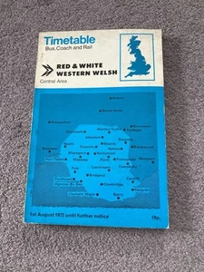 Rot + weiß Western Welsh Central Area Cardiff NBC Busfahrplan Aug 72 POSTFREI - Bild 1 von 1