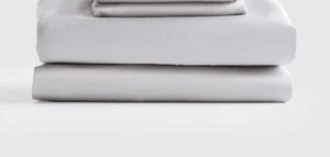 NWOT QUINCE BAMBOO TWIN XL  3 PIECE SHEET SET LIGHT GREY FLAT, FITTED, 1 CASE - Picture 1 of 14