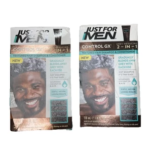 2 Boxes ~ Just For Men Control GX Grey Reducing Shampoo & Conditioner Textured - Picture 1 of 6