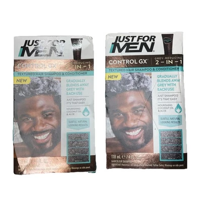 2 Boxes ~ Just For Men Control GX Grey Reducing Shampoo & Conditioner Textured - Image 1 of 4