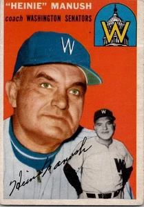 1954 Topps HEINIE MANUSH Washington Senators #187 VG/EX Condition (2) - Picture 1 of 2