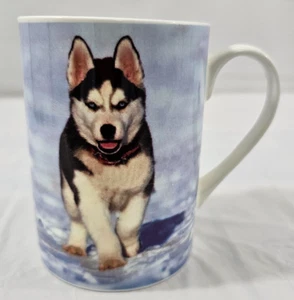 Rose of England Fine Bone China Siberian Husky Puppy Dog Mug Cup - Picture 1 of 19