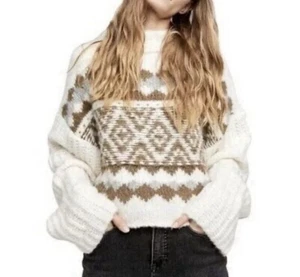 Free People Pullover Wollmischung Winter Grobstrick Pulli XS - Bild 1 von 6