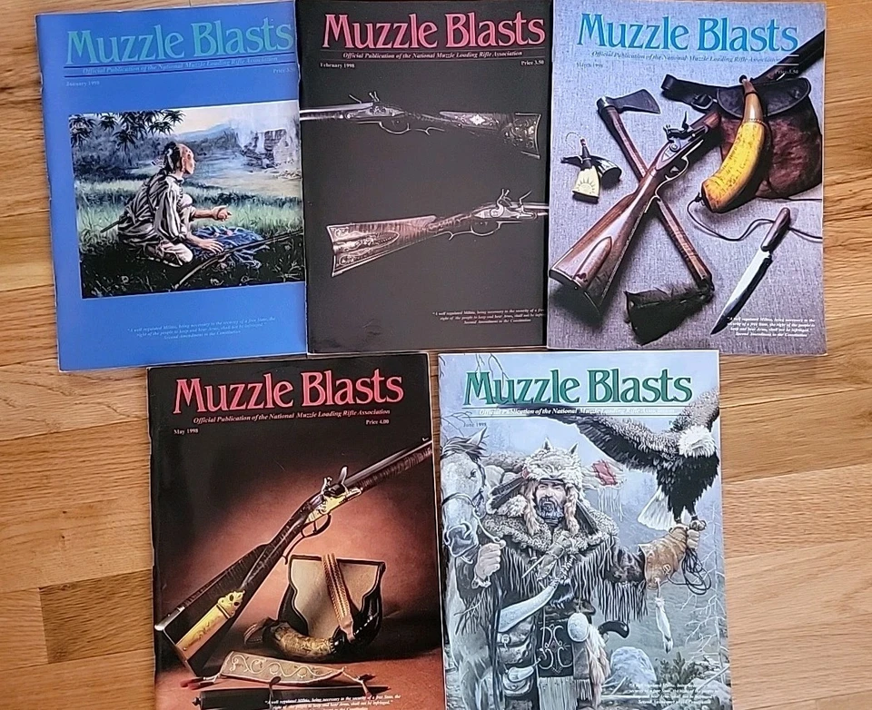 1998 Muzzle Blasts Magazine Black Powder Muzzleloading Rifle  (5) Issues - Image 1 of 1