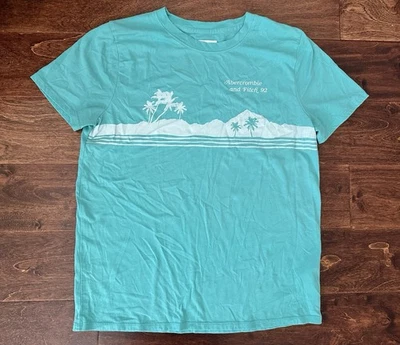 Camisa Abercrombie And Fitch Niños Niñas Talla 13/14 Grande Verde azulado Top Usada en Excelente Condición Foto 1 de 3