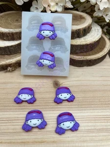 Cute Girls face-head handmade silicone mold for crafts - Picture 1 of 7