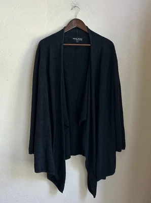 Cárdigan Suéter Barefoot Dreams Bamboo Chic Lite Grande 2X Plus Negro Abierto Foto 1 de 4