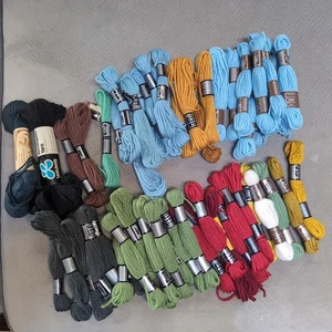 DMC Laine Colbert Tapestry Yarn Lot of 49 Assorted Colors 100% Virgin Wool - Picture 1 of 5