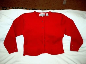 DAMEN MÄDCHEN ROTE CARDIGAN PULLOVER WESTBOUND DILLARDS GOLDFARBENE KNÖPFE SMALL - Bild 1 von 14